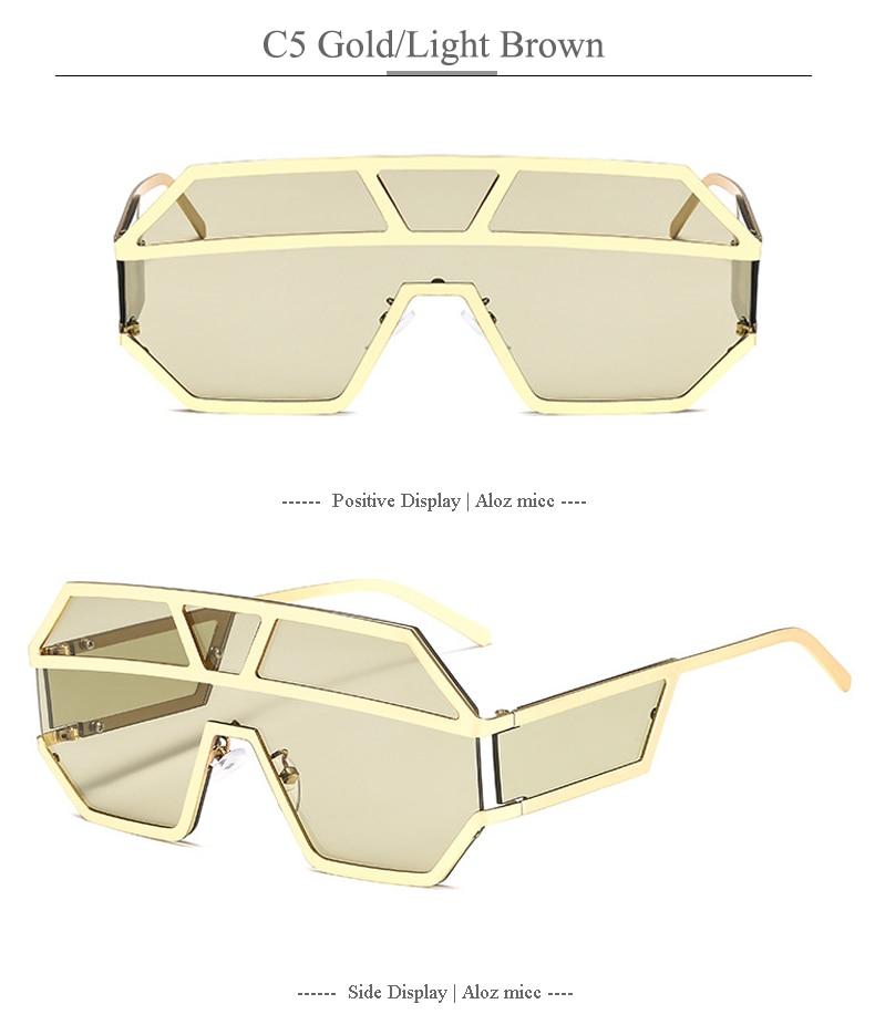 Oversized Square Designer Sunglasses for Women with One Piece Lens - Women Sunglasses - DYAVOR®