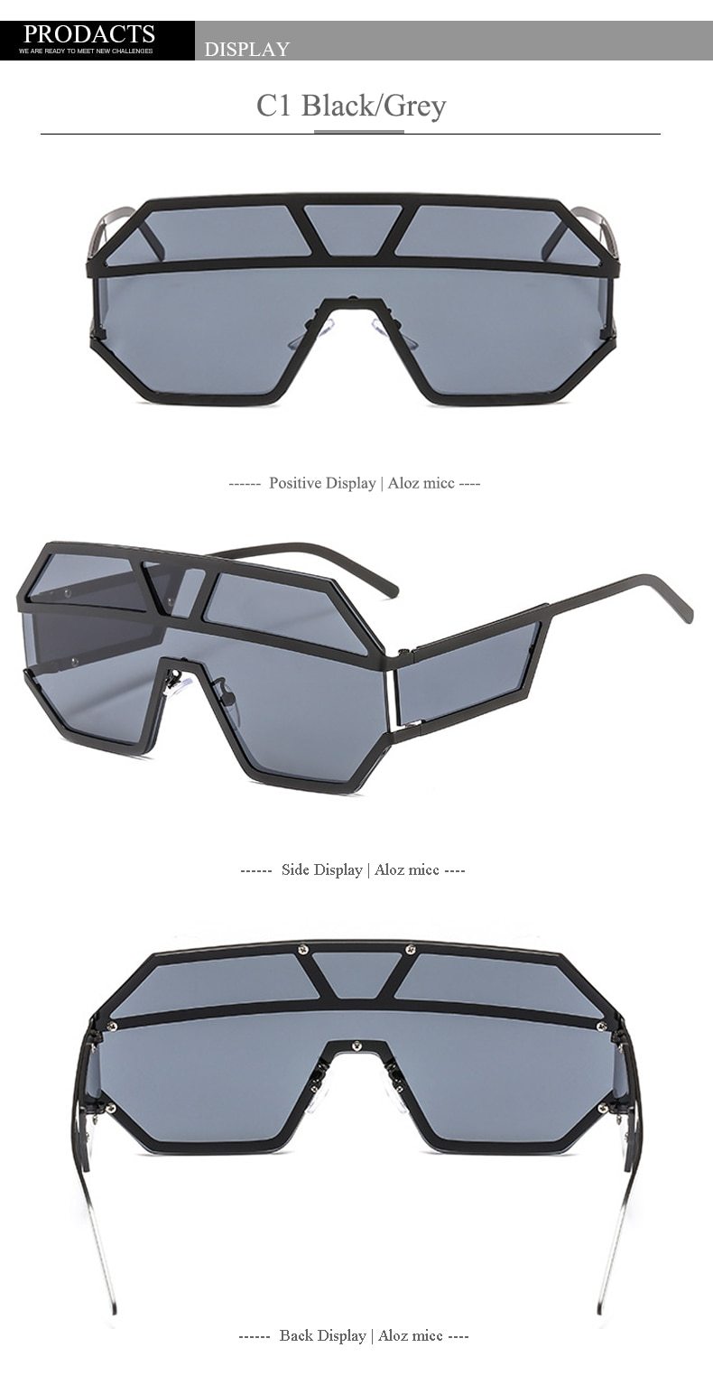Oversized Square Designer Sunglasses for Women with One Piece Lens - Women Sunglasses - DYAVOR®