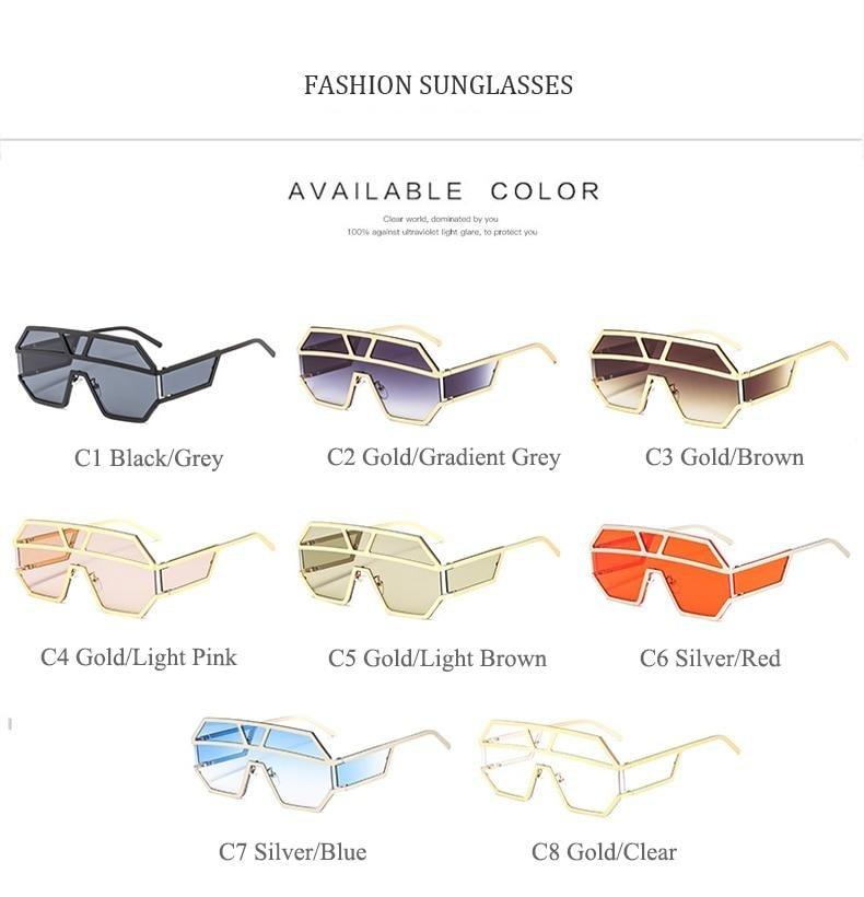 Oversized Square Designer Sunglasses for Women with One Piece Lens - Women Sunglasses - DYAVOR®