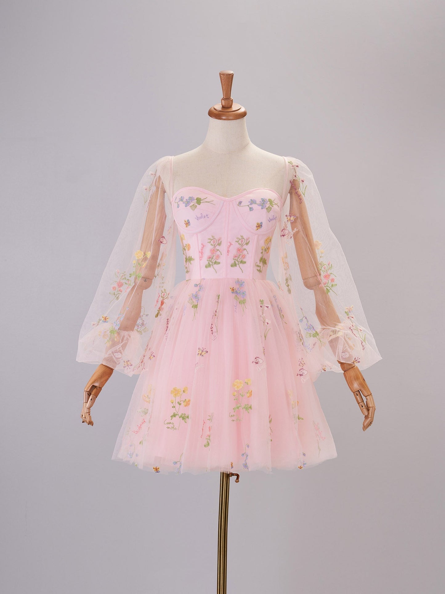 Sweetheart Embroidery Short-Length Tulle Puff Sleeves Cocktail Dress - Prom Dresses - DYAVOR®