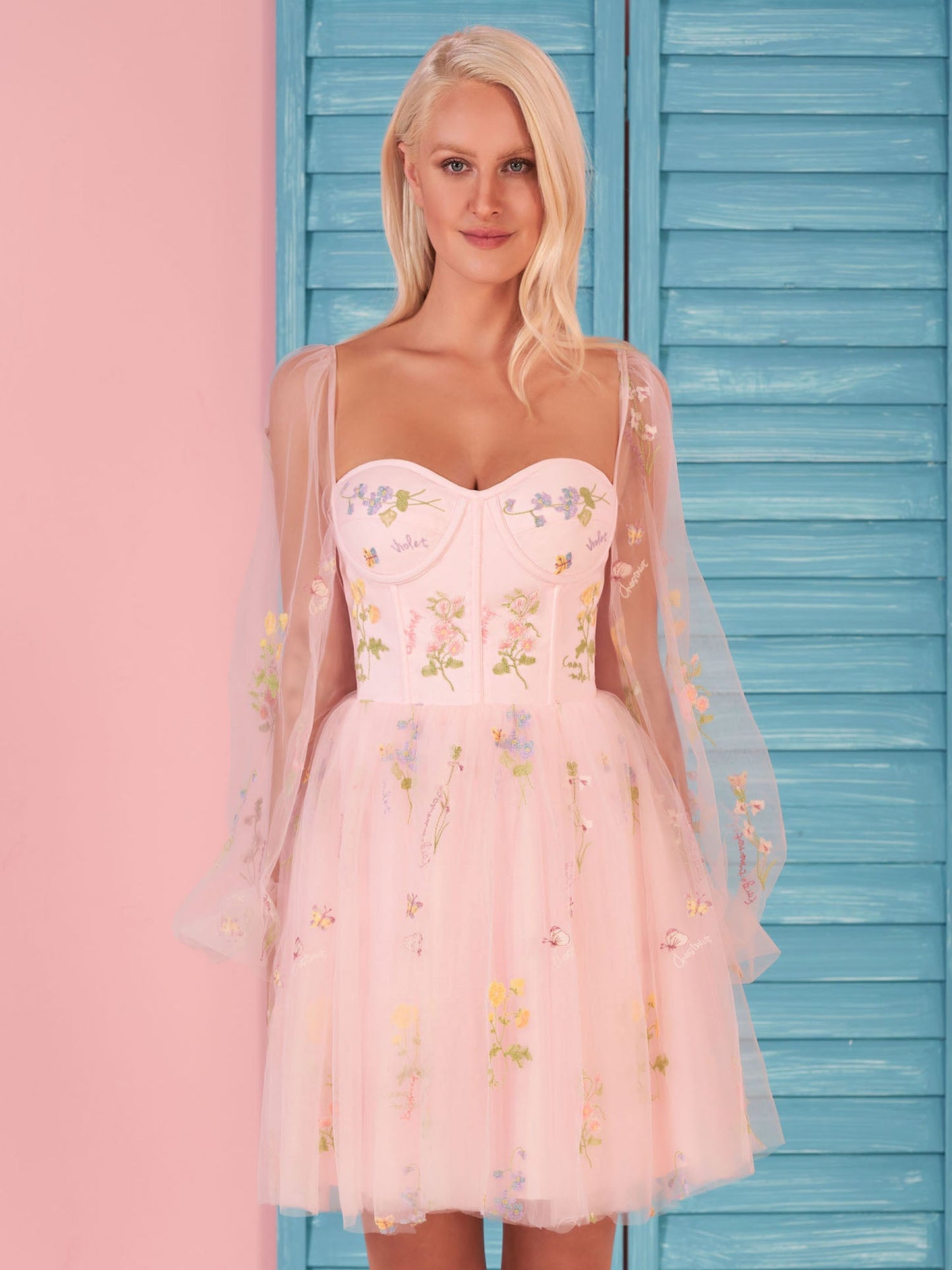 Sweetheart Embroidery Short-Length Tulle Puff Sleeves Cocktail Dress - Prom Dresses - DYAVOR®