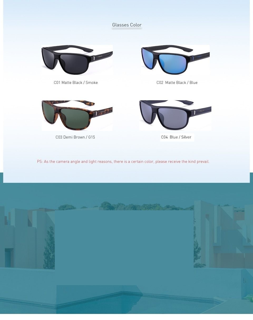Polarized Square Frame Driving Fishing Fashion Sunglasses for Men & Women - Unisex Sunglasses - DYAVOR®