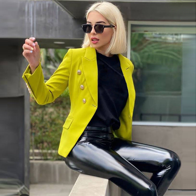 'Leosoxs' Green & Yellow Blazer - - DYAVOR®
