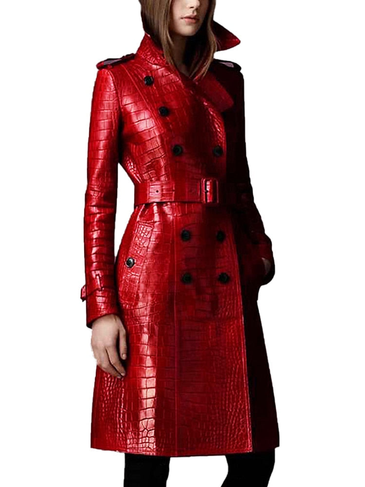 Autumn Leather Trench Coat - coats - DYAVOR®