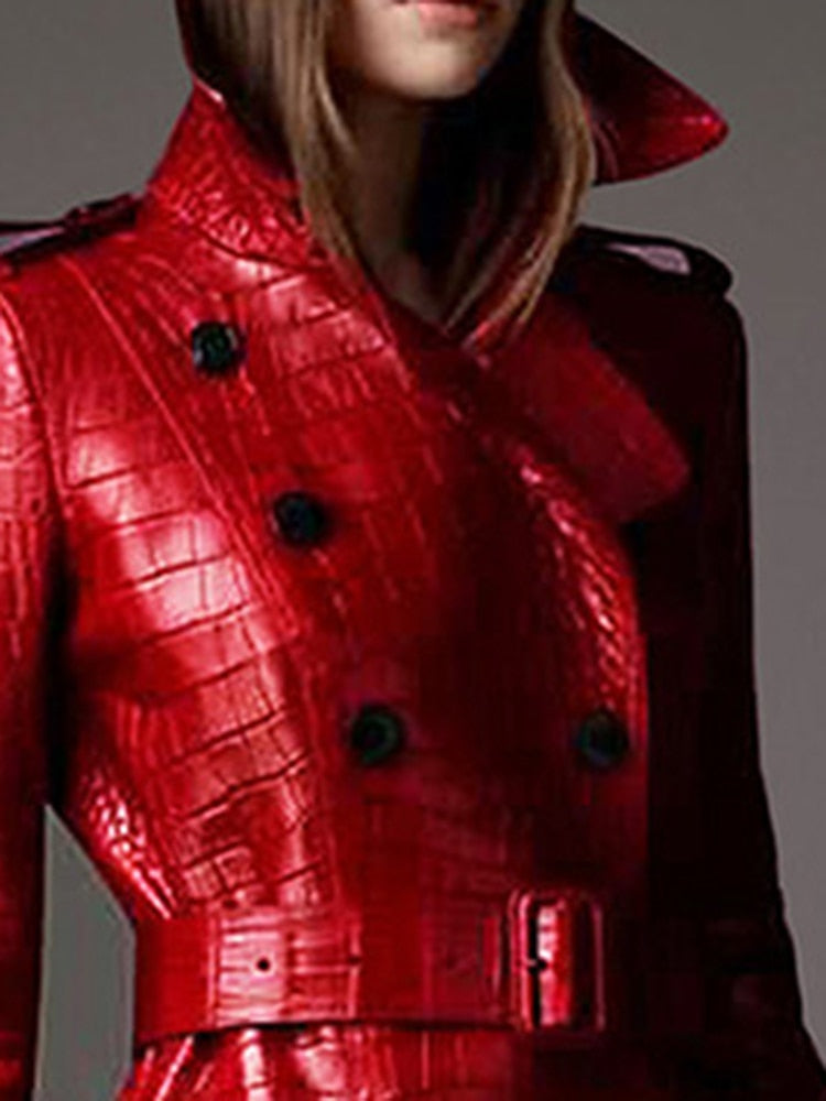 Autumn Leather Trench Coat - coats - DYAVOR®