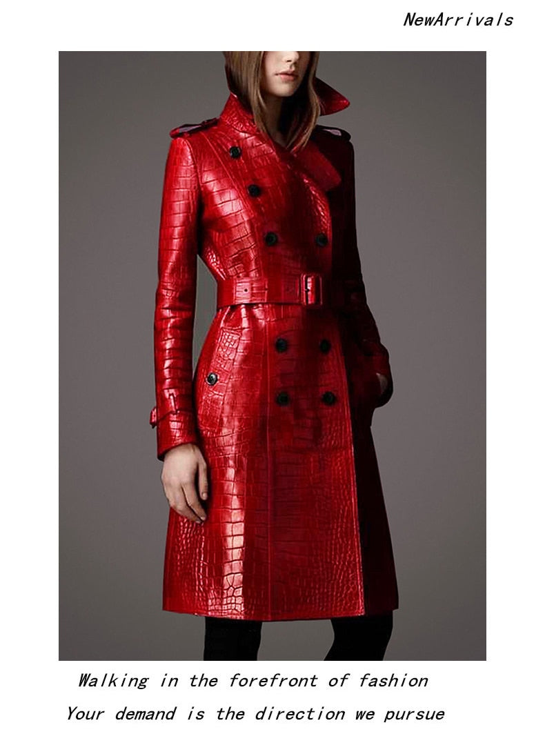 Autumn Leather Trench Coat - coats - DYAVOR®