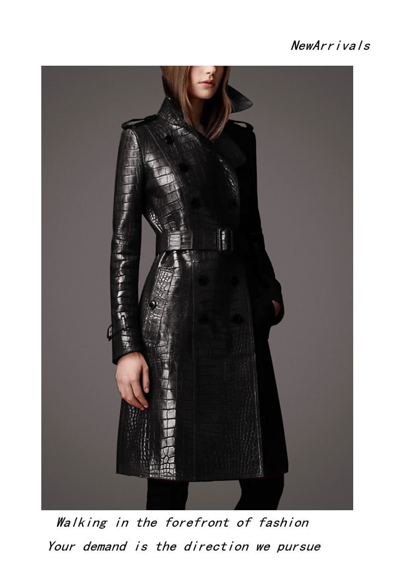 Autumn Leather Trench Coat - coats - DYAVOR®