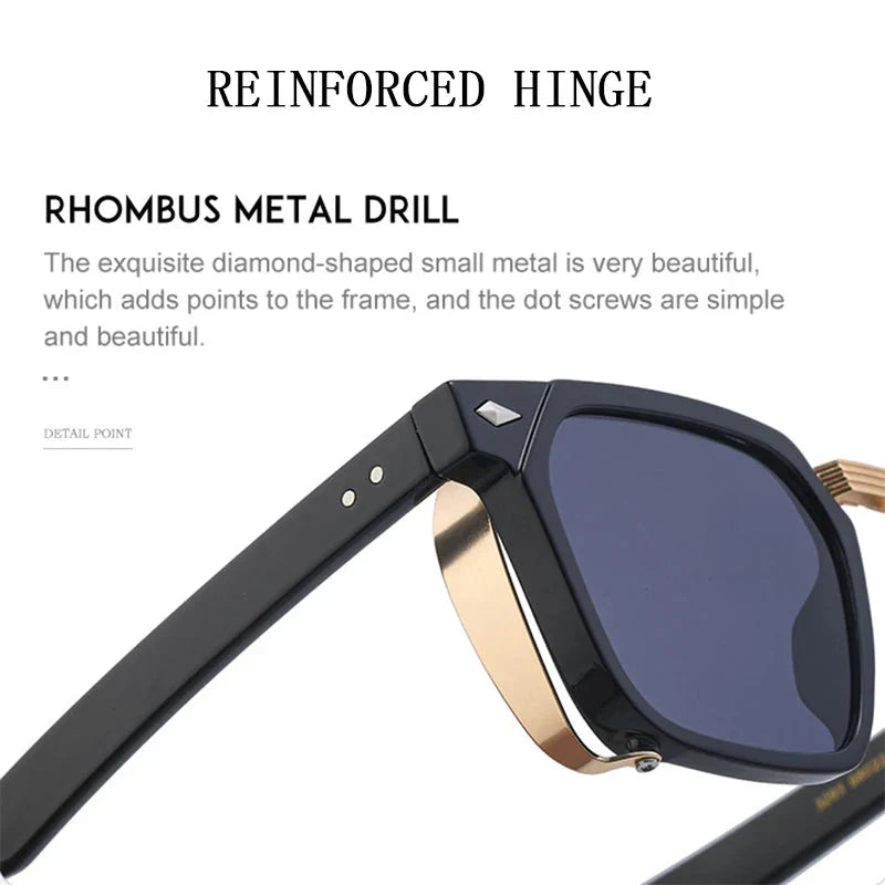 Men and Women Vintage Steampunk Style Anti-UV Square Sunglasses - Unisex Sunglasses - DYAVOR®