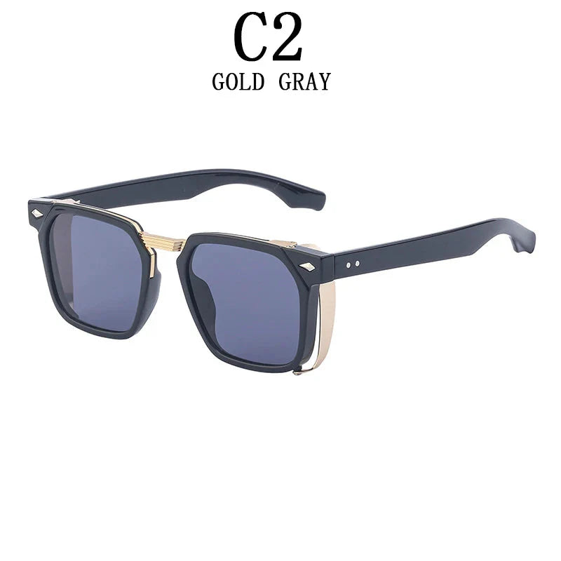 Men and Women Vintage Steampunk Style Anti-UV Square Sunglasses - Unisex Sunglasses - DYAVOR®