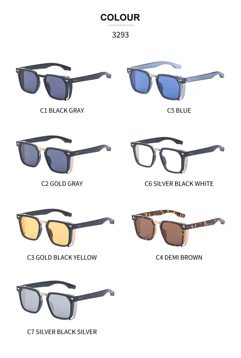 Men and Women Vintage Steampunk Style Anti-UV Square Sunglasses - Unisex Sunglasses - DYAVOR®
