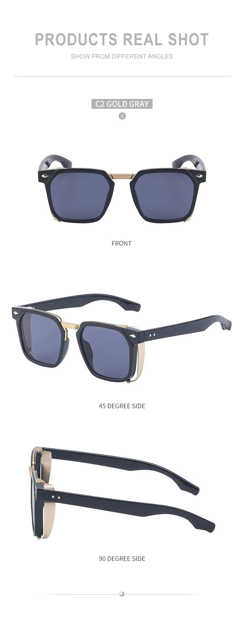 Men and Women Vintage Steampunk Style Anti-UV Square Sunglasses - Unisex Sunglasses - DYAVOR®