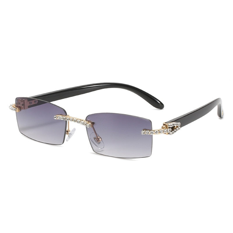 Women's Luxury Rectangle Rimless Small Frameless UV400 Sunglasses - Women Sunglasses - DYAVOR®