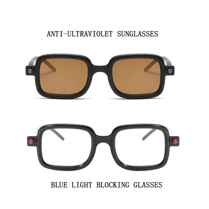 Vintage Blue Light Blocking Square Sunglasses for Men and Women - Unisex Sunglasses - DYAVOR®