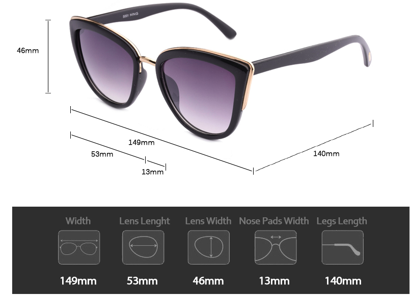 Retro Fashion Cat Eye Half Metal Frame Vintage Design Women's Sunglasses - Women Sunglasses - DYAVOR®