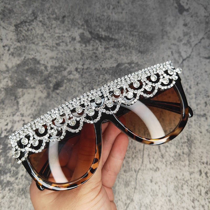 Women's Retro Cat Eye Tassel Crystal Decor Sparkle Diamond Sunglasses - Women Sunglasses - DYAVOR®