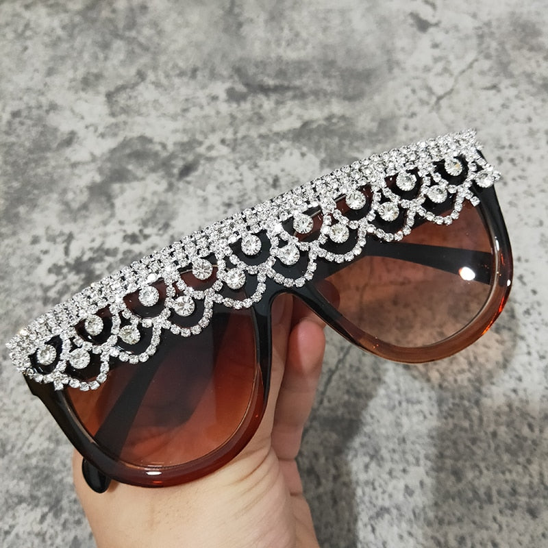 Women's Retro Cat Eye Tassel Crystal Decor Sparkle Diamond Sunglasses - Women Sunglasses - DYAVOR®