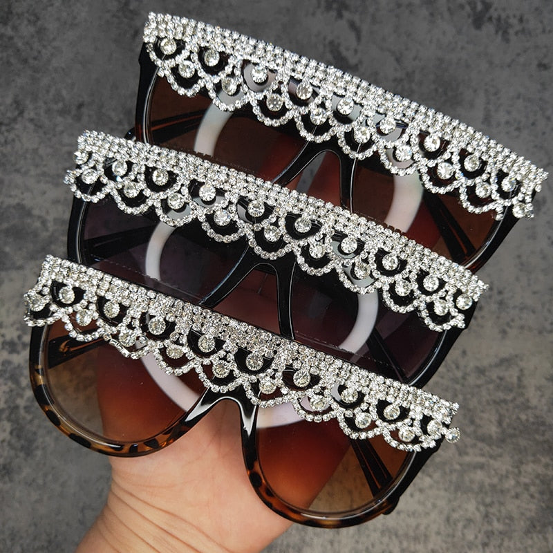 Women's Retro Cat Eye Tassel Crystal Decor Sparkle Diamond Sunglasses - Women Sunglasses - DYAVOR®