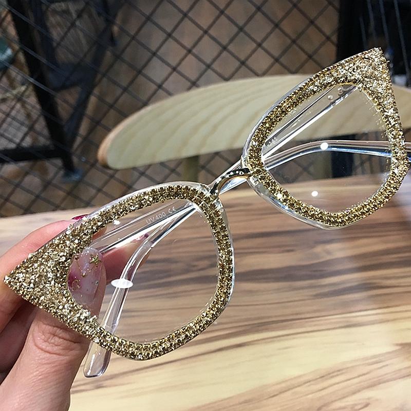 Retro Vintage Designer Female Silver Gold Cat-eye Frame Plain Eye Glasses - Women Sunglasses - DYAVOR®