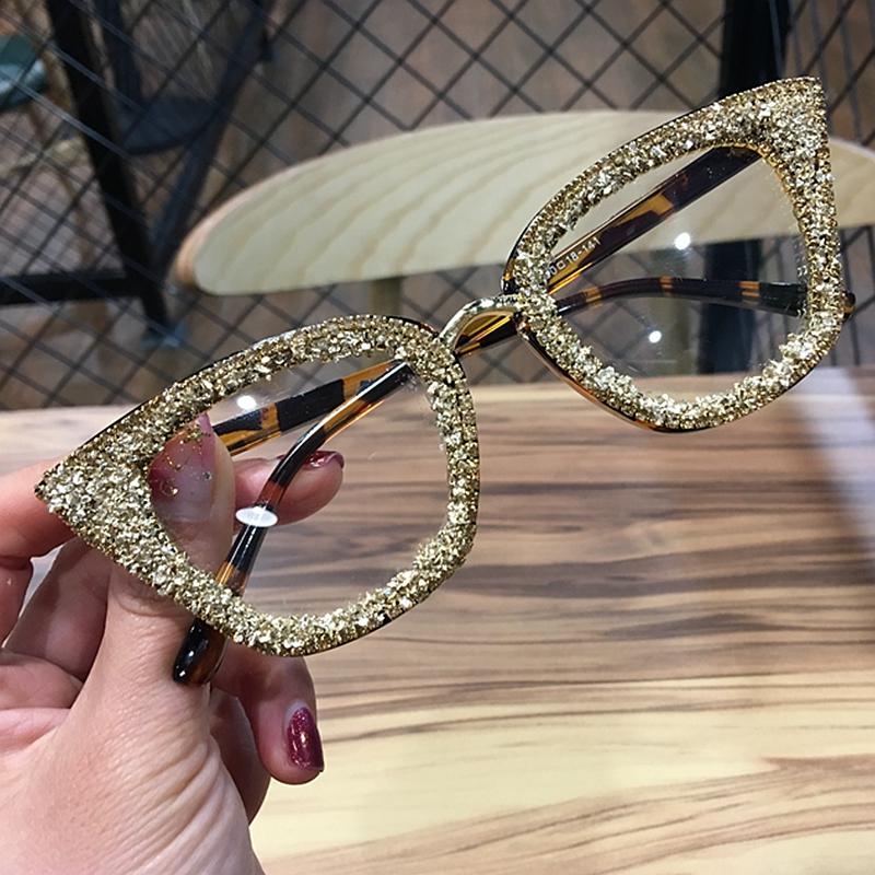 Retro Vintage Designer Female Silver Gold Cat-eye Frame Plain Eye Glasses - Women Sunglasses - DYAVOR®
