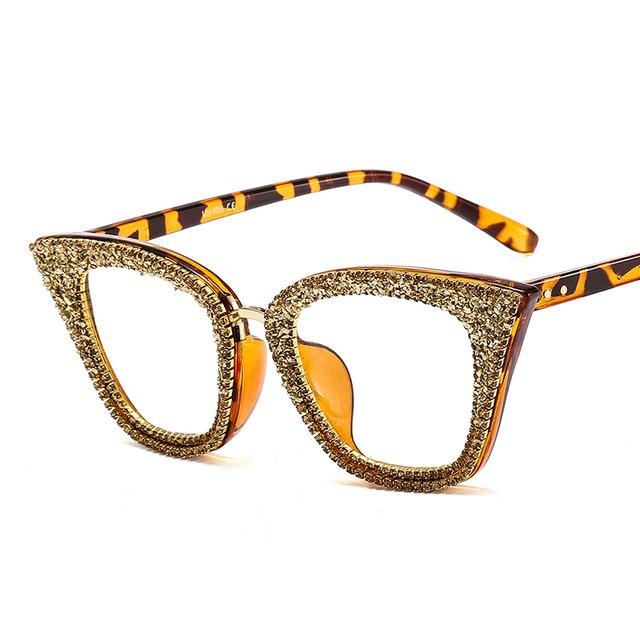 Retro Vintage Designer Female Silver Gold Cat-eye Frame Plain Eye Glasses - Women Sunglasses - DYAVOR®