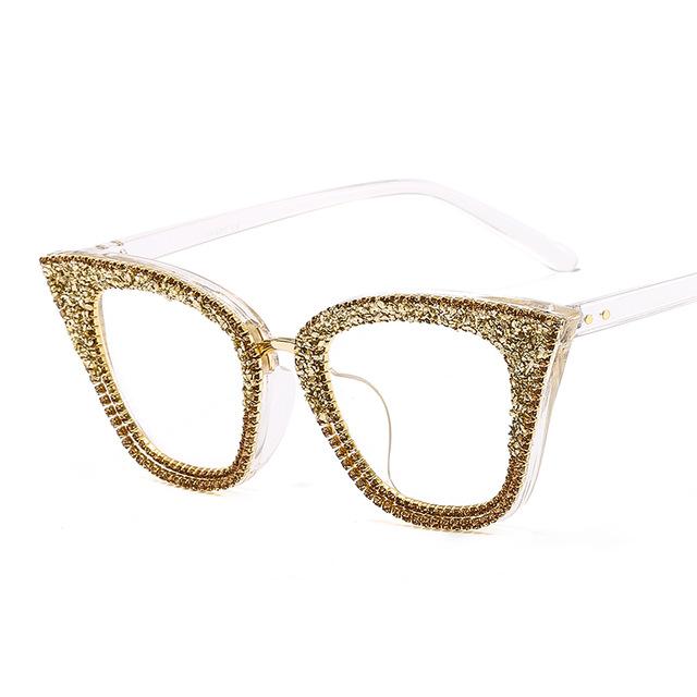 Retro Vintage Designer Female Silver Gold Cat-eye Frame Plain Eye Glasses - Women Sunglasses - DYAVOR®