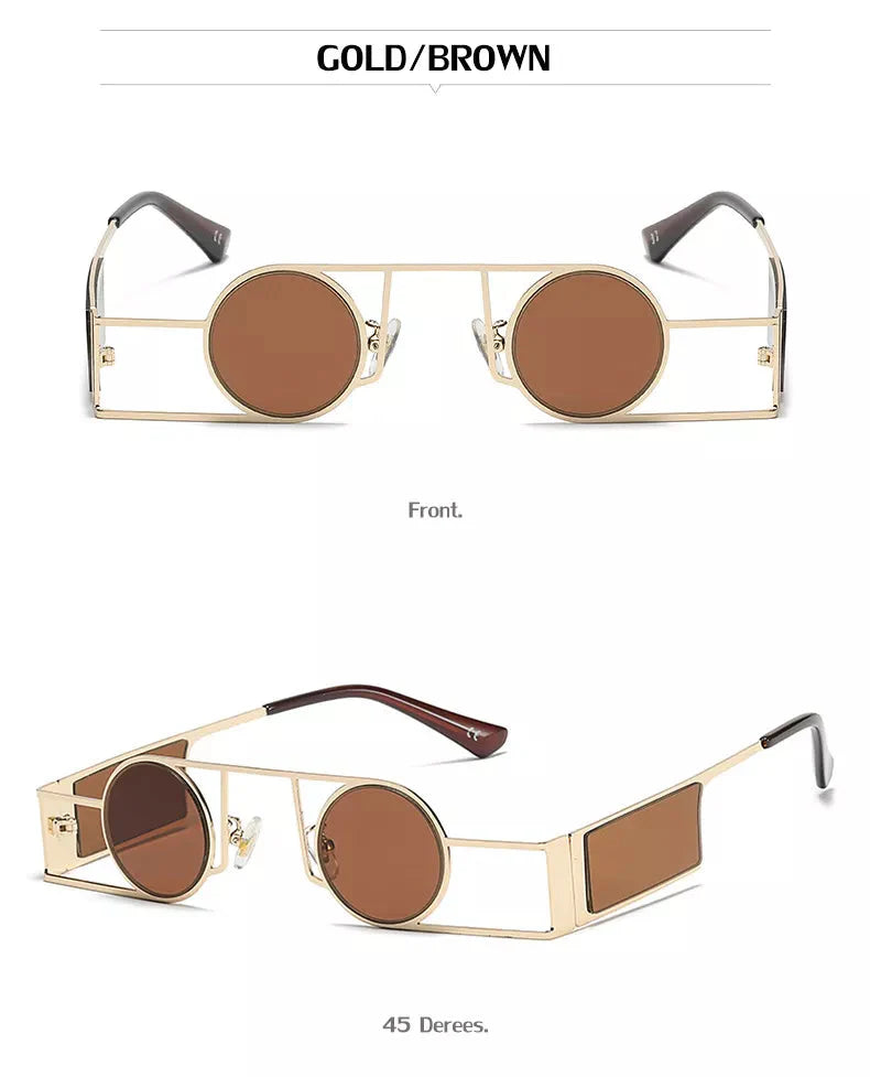 Fashion Retro Style UV400 Punk Sunglasses for Men and Women