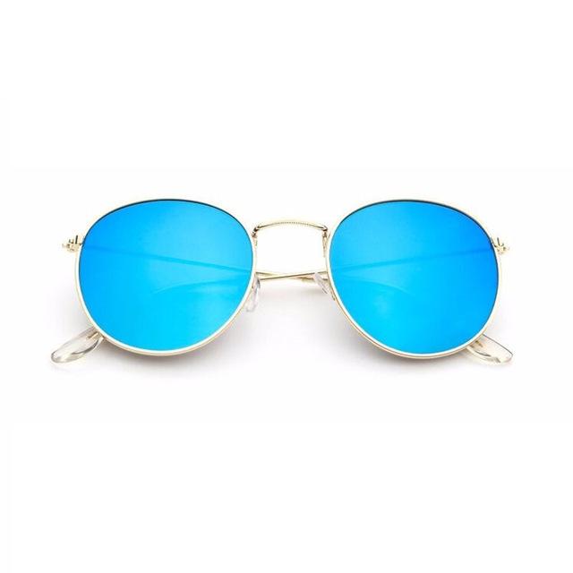 Round Shaped Retro Unisex Sunglasses with Designer Mirror Lens - Unisex Sunglasses - DYAVOR®