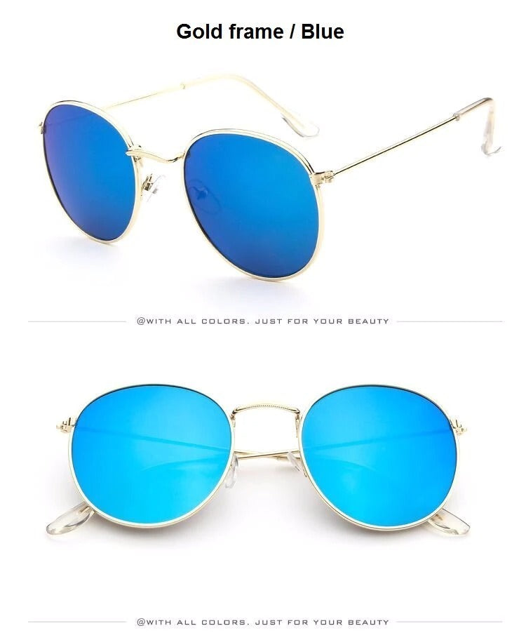 Round Shaped Retro Unisex Sunglasses with Designer Mirror Lens - Unisex Sunglasses - DYAVOR®