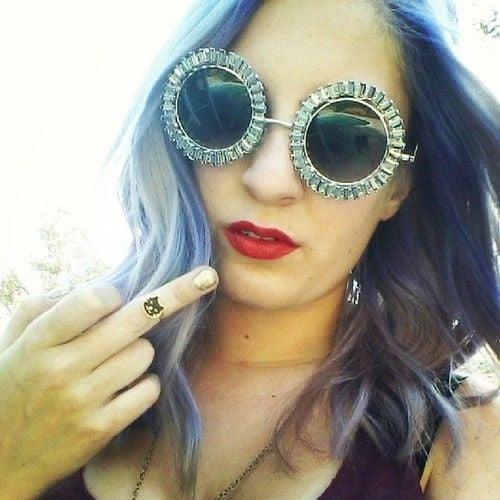 Women's Small Round UV400 Luxury Rhinestone Bling Sunglasses - Women Sunglasses - DYAVOR®