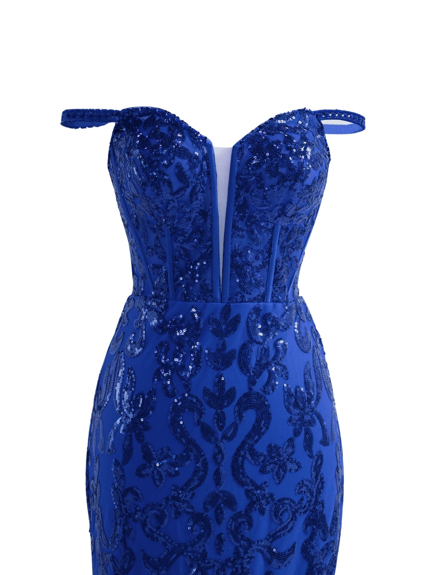 Erryn |Sparkly Blue Sheath Sequins Long Prom Dress with Slit - Prom Dress - DYAVOR®