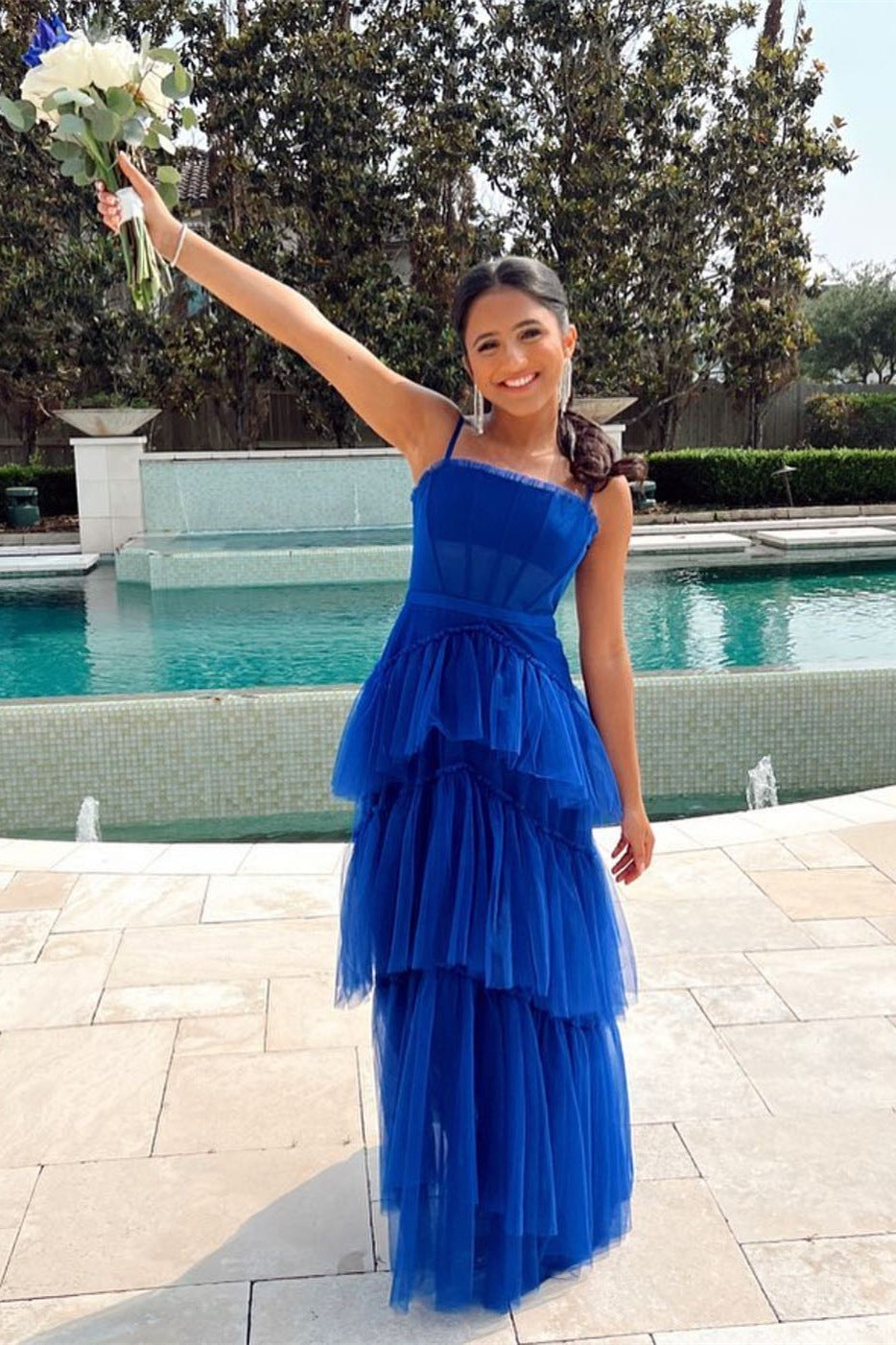Princess Hot Pink Tiered Tulle Prom Dress - prom dress - DYAVOR®