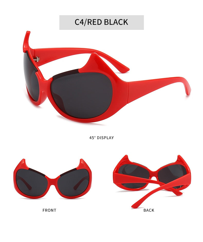 Women's Sexy Punk Style UV400 Mirror Cat Eyes Eyewear Sunglasses - Women Sunglasses - DYAVOR®