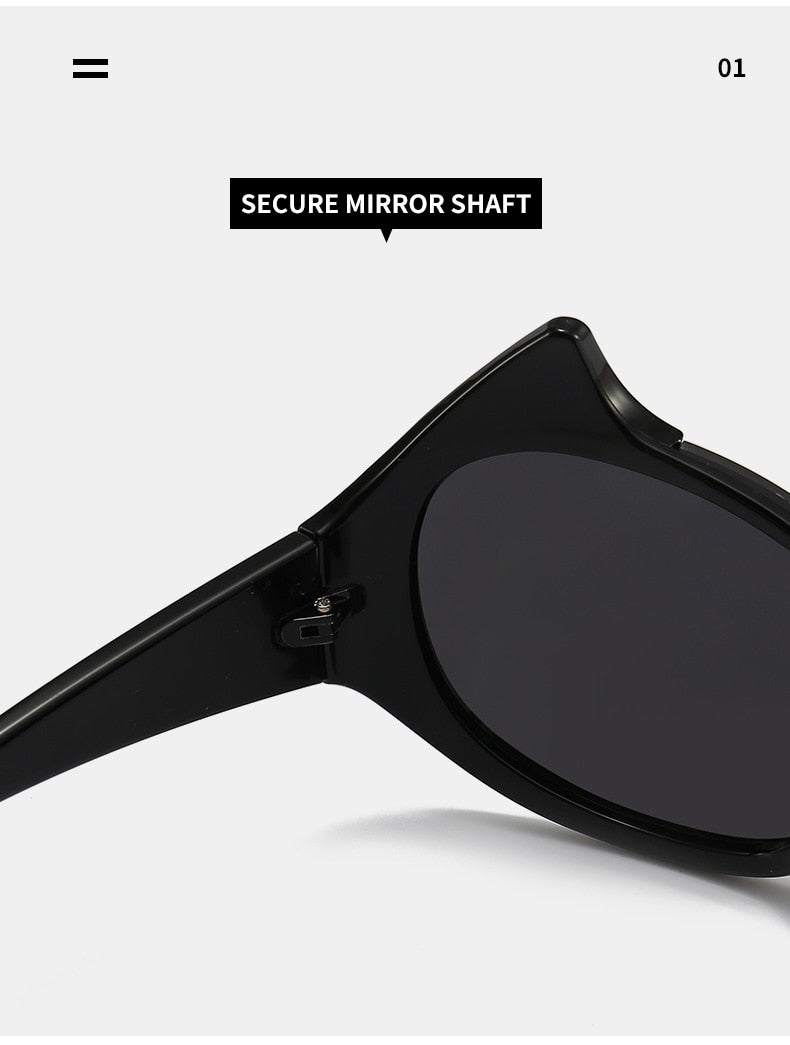 Women's Sexy Punk Style UV400 Mirror Cat Eyes Eyewear Sunglasses