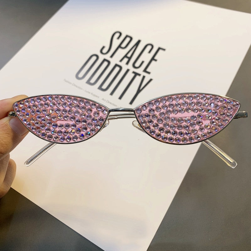 Women's Sexy Rhinestone Crystal Diamond Glitter Cat Eye Sunglasses - Women Sunglasses - DYAVOR®
