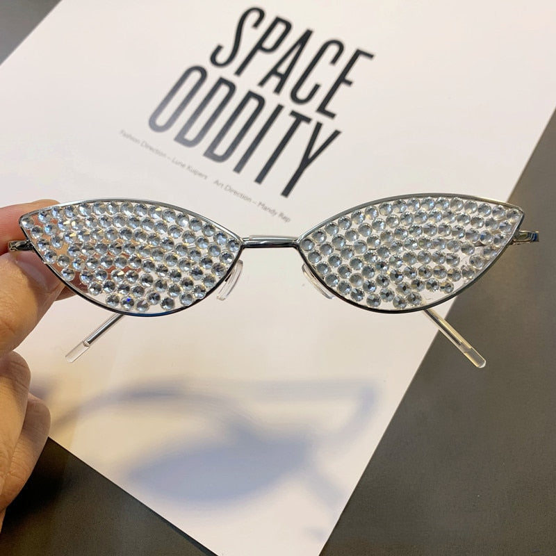 Women's Sexy Rhinestone Crystal Diamond Glitter Cat Eye Sunglasses - Women Sunglasses - DYAVOR®