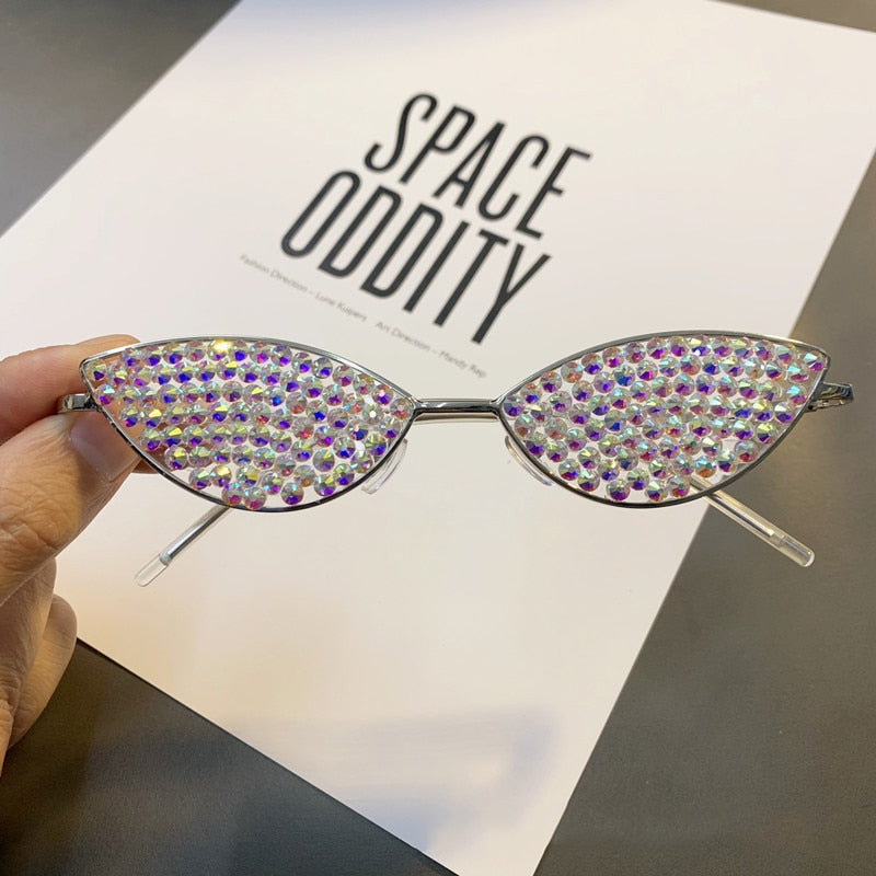 Women's Sexy Rhinestone Crystal Diamond Glitter Cat Eye Sunglasses - Women Sunglasses - DYAVOR®
