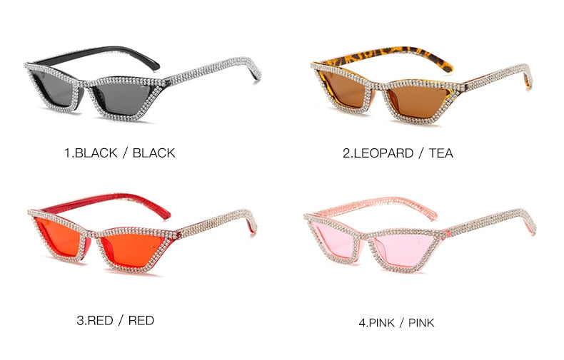 Luxury Crystal Diamond Cat Eyes Anti-reflective Sunglasses for Women - Women Sunglasses - DYAVOR®