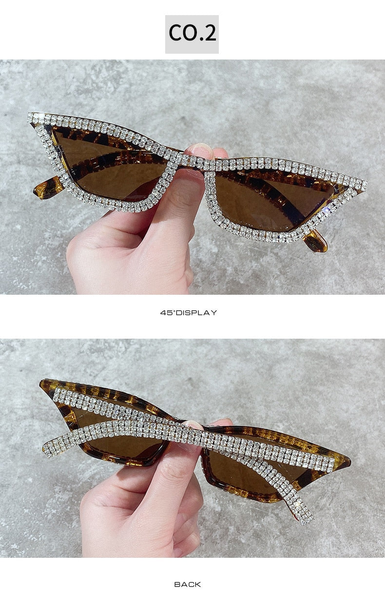 Luxury Crystal Diamond Cat Eyes Anti-reflective Sunglasses for Women - Women Sunglasses - DYAVOR®