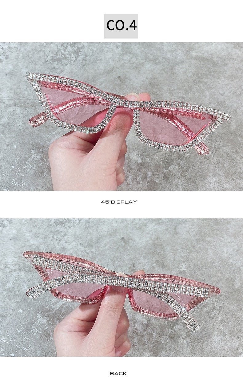 Luxury Crystal Diamond Cat Eyes Anti-reflective Sunglasses for Women - Women Sunglasses - DYAVOR®