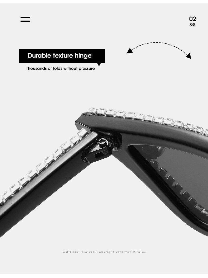 Luxury Crystal Diamond Cat Eyes Anti-reflective Sunglasses for Women - Women Sunglasses - DYAVOR®