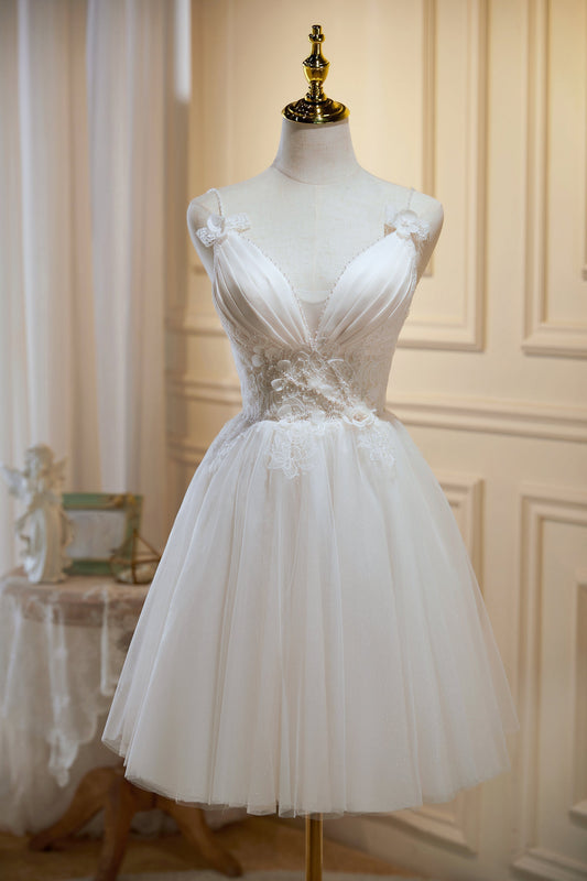 Spaghetti Straps V Neck Tulle Princess Homecoming Dresses - homecoming Dresses - DYAVOR®