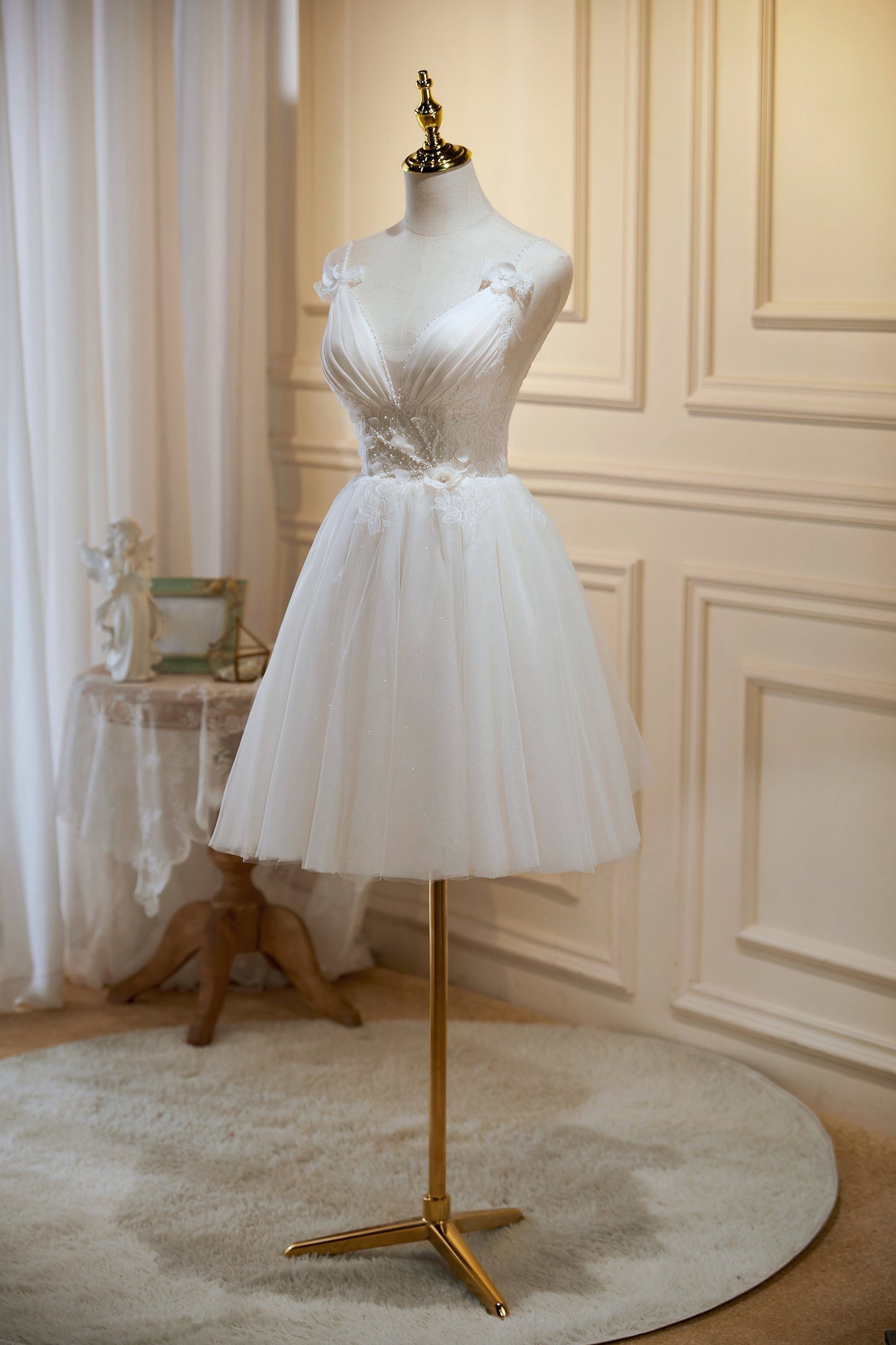 Spaghetti Straps V Neck Tulle Princess Homecoming Dresses - homecoming Dresses - DYAVOR®