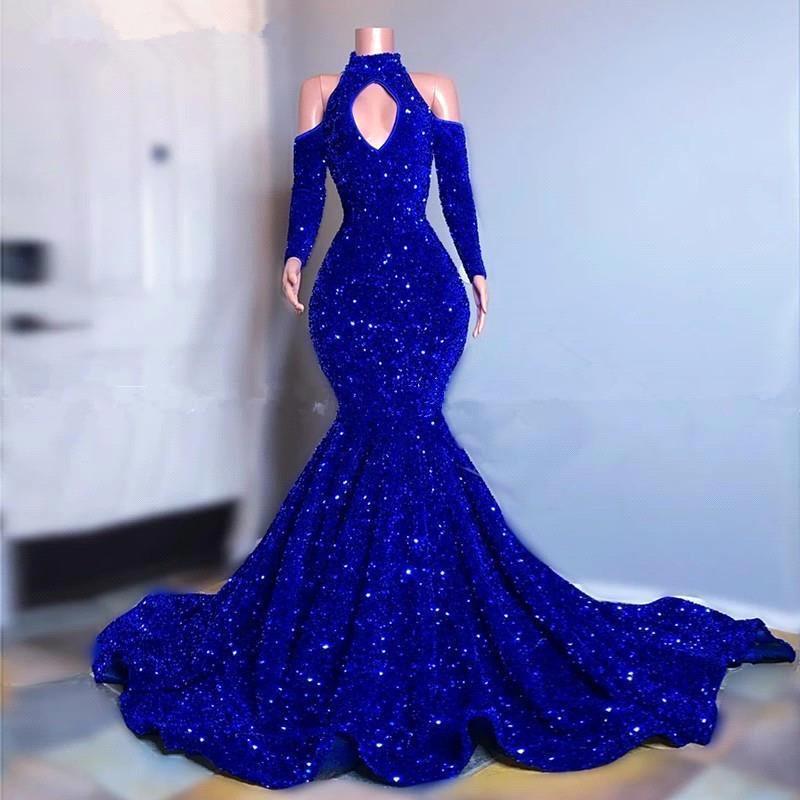 Sparkly Long Sleeves Mermaid Floor-Length Prom Dress - Prom Dresses - DYAVOR®
