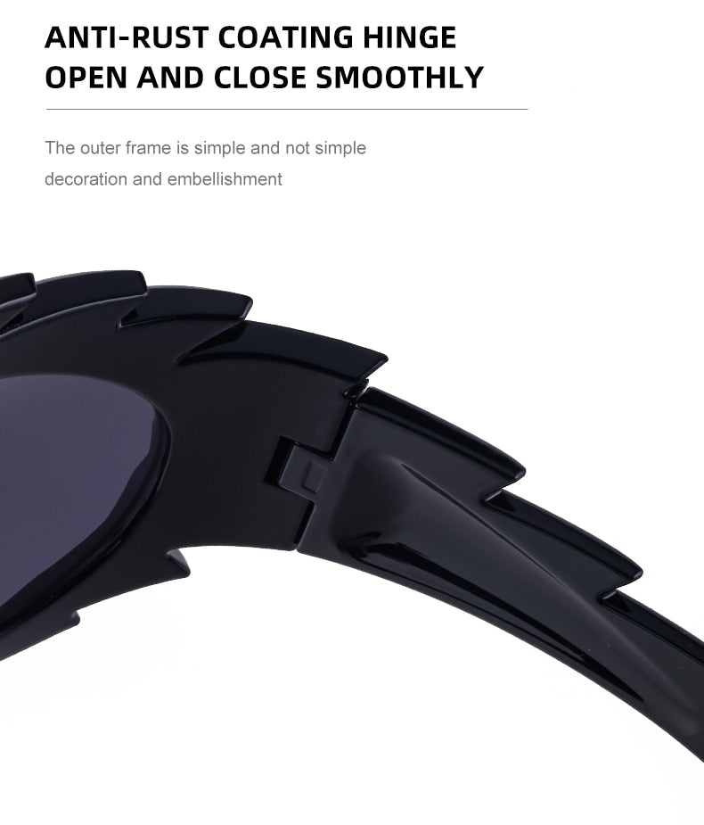 Unisex Punk Luxury Gradient UV400 Shades Rectangle Eyewear Sunglasses