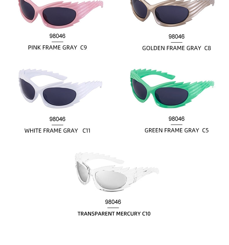 Unisex Punk Luxury Gradient UV400 Shades Rectangle Eyewear Sunglasses