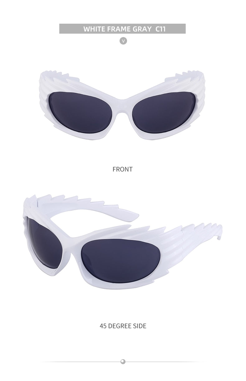 Unisex Punk Luxury Gradient UV400 Shades Rectangle Eyewear Sunglasses