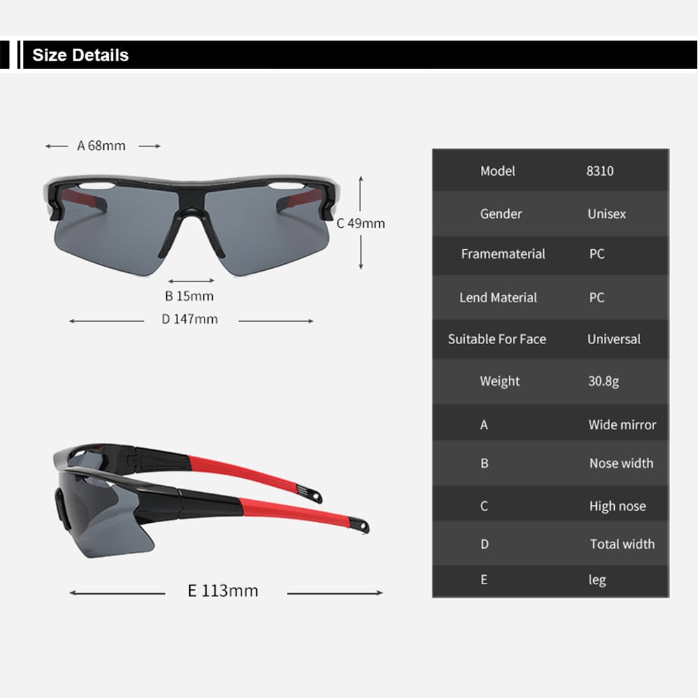 Sports Cycling Eyewear UV400 Lenses Sunglasses for Men and Women - Unisex Sunglasses - DYAVOR®