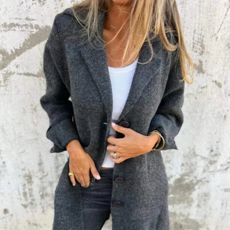 Rozlyn | cozy mid-length jacket with turn-up cuffs - - DYAVOR®