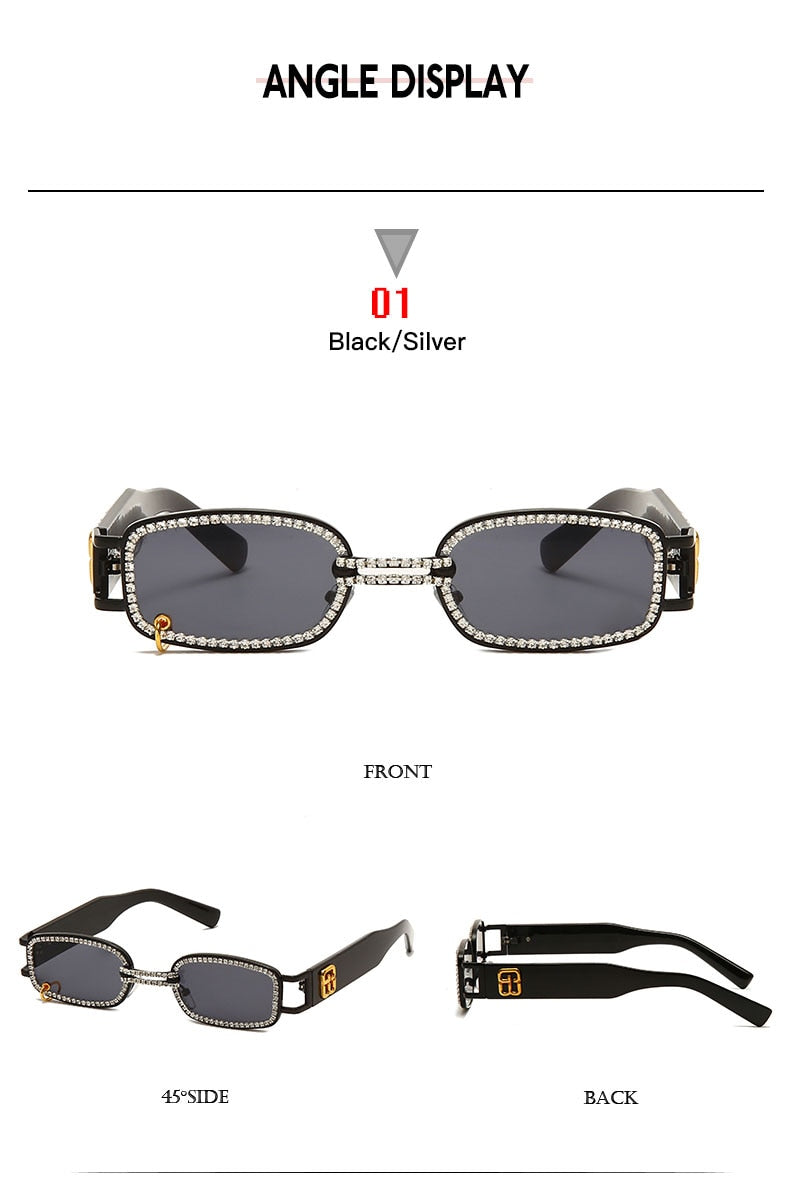 Steampunk UV400 Diamond Rimless Eyewear Sunglasses for Women - Women Sunglasses - DYAVOR®