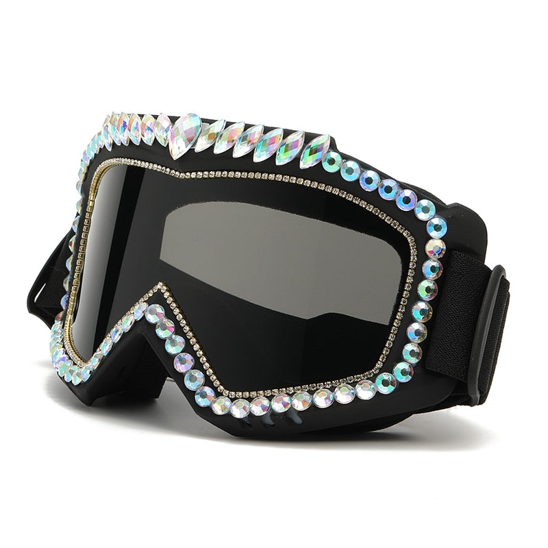 Unisex Steampunk Goggle Oversized Luxury Rhinestone Sports Sunglasses - Unisex Sunglasses - DYAVOR®